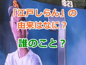 ホークスファンが言う「江戸しらん」の由来はなんのこと？誰のこと？