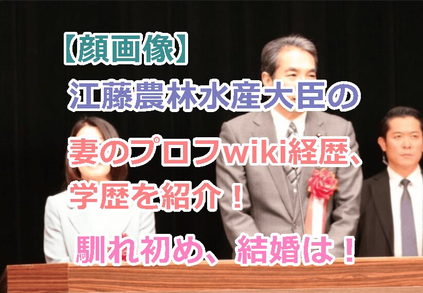 【顔画像】江藤農林水産大臣の妻のプロフwiki経歴、学歴を紹介!嫁との出会い馴れ初め結婚!