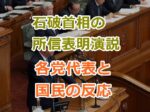 石破首相の所信表明演説の内容と各党代表と国民の反応