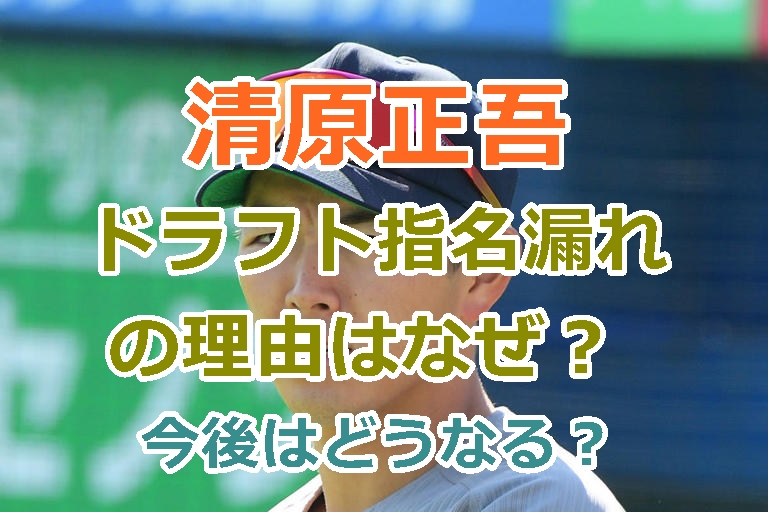 清原正吾、ドラフト指名漏れの理由はなぜ？今後の野球人生はどうなる？