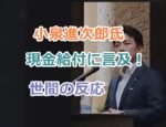 小泉進次郎氏の現金給付に関しての言及について！世間の反応は？
