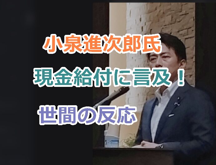 小泉進次郎氏の現金給付に関しての言及について!世間の反応は?