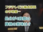 フジテレビ元編成部長の中嶋優一の処分が4段階の降格の意味は？現在は平社員なのか？