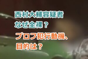 西村大輔容疑者なぜ全裸？プロフ犯行動機、目的は？全裸入れ墨通報数十件も関与？