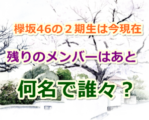 欅坂46の２期生は今現在、残りのメンバーはあと何名で誰々？卒業生がでたら更新する記事！
