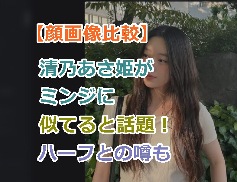 【顔画像比較】清乃あさ姫がミンジに似てると話題!韓国人とのハーフとの噂も調査!