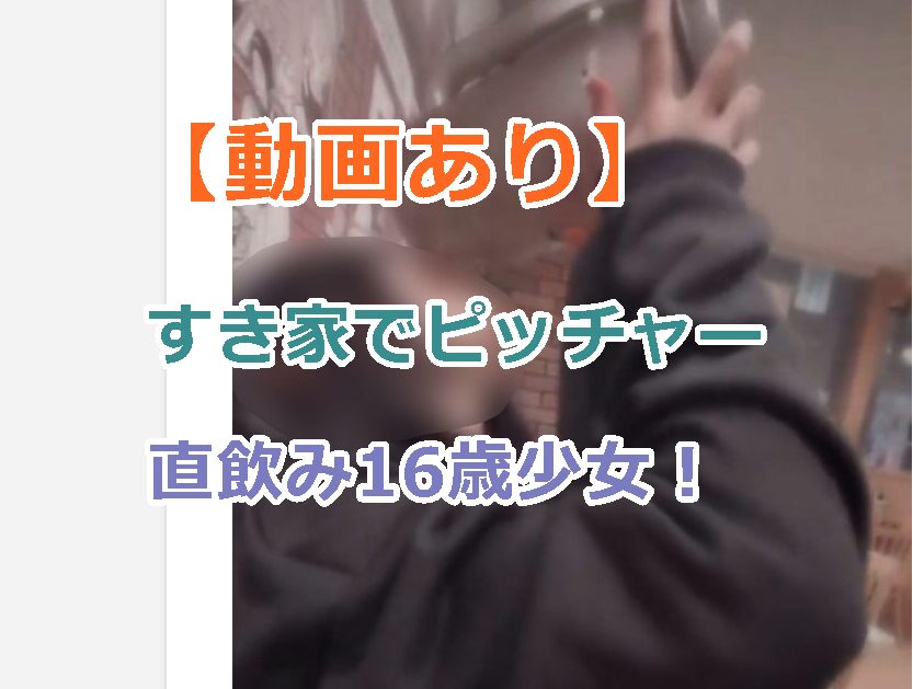 【動画あり】すき家でピッチャー直飲み16歳少女!2人は書類送検で損害賠償を請求される?