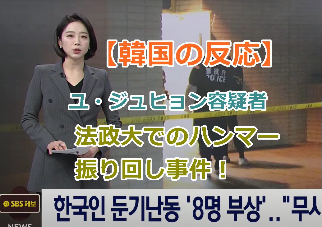 【韓国の反応】ユ・ジュヒョン容疑者の法政大でのハンマー振り回し事件！